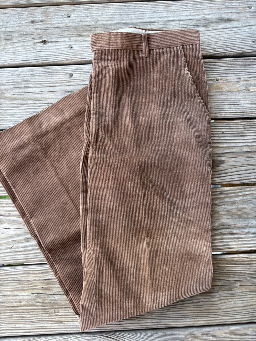 Men's Brown Corduroy Pants - Relaxed Tailored Fit